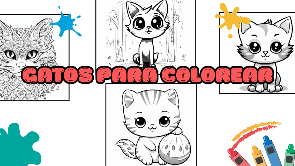 Dibujos de Gatos para Colorear