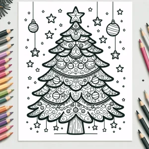 Dibujo de Árbol de Navidad para Colorear