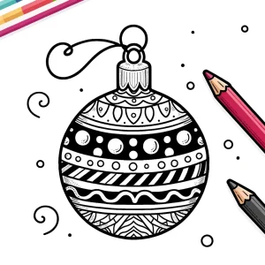 Dibujos de Bolas de Navidad para Colorear