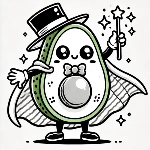 Dibujos de Aguacates Kawaii para Colorear