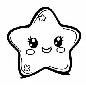 Dibujos de Estrellas Kawaii para Colorear