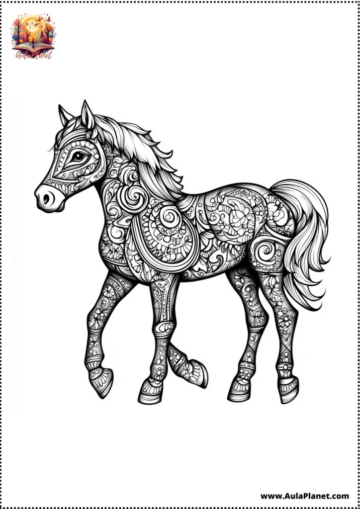 Coloriages de Mandalas de Chevaux