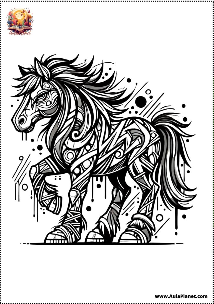 Coloriages de Chevaux Difficiles