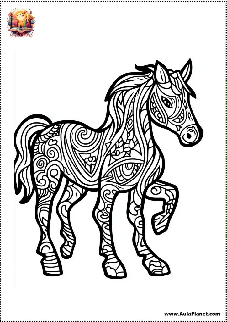 Coloriages de Mandalas de Chevaux