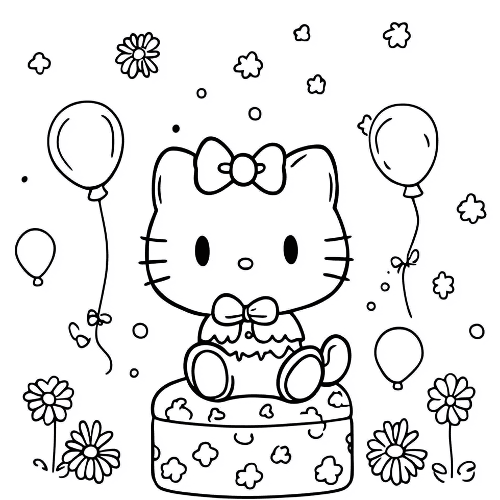 رسومات هالو كيتي للتلوين