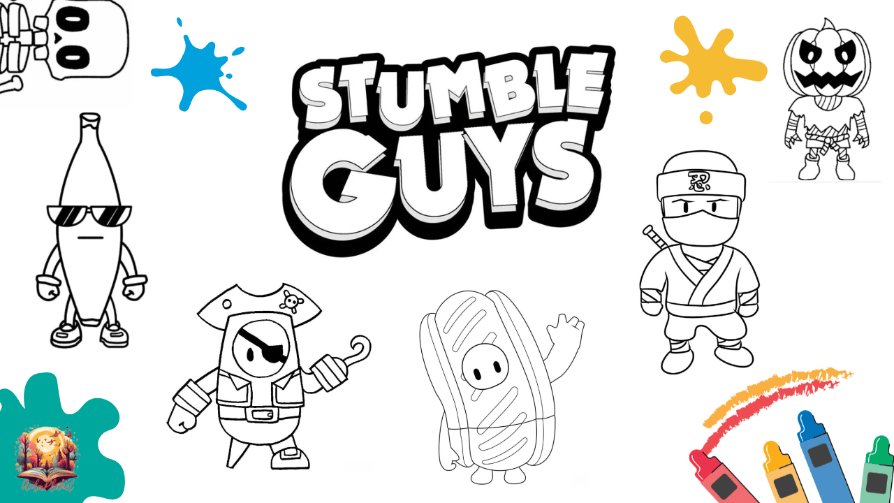 Disegni di Stumble Guys da Colorare: Scarica e Stampa Gratis