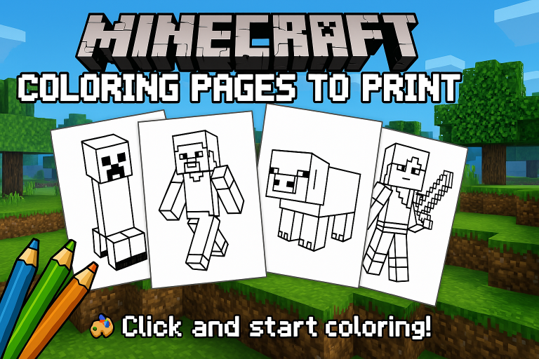 Minecraft coloring pages