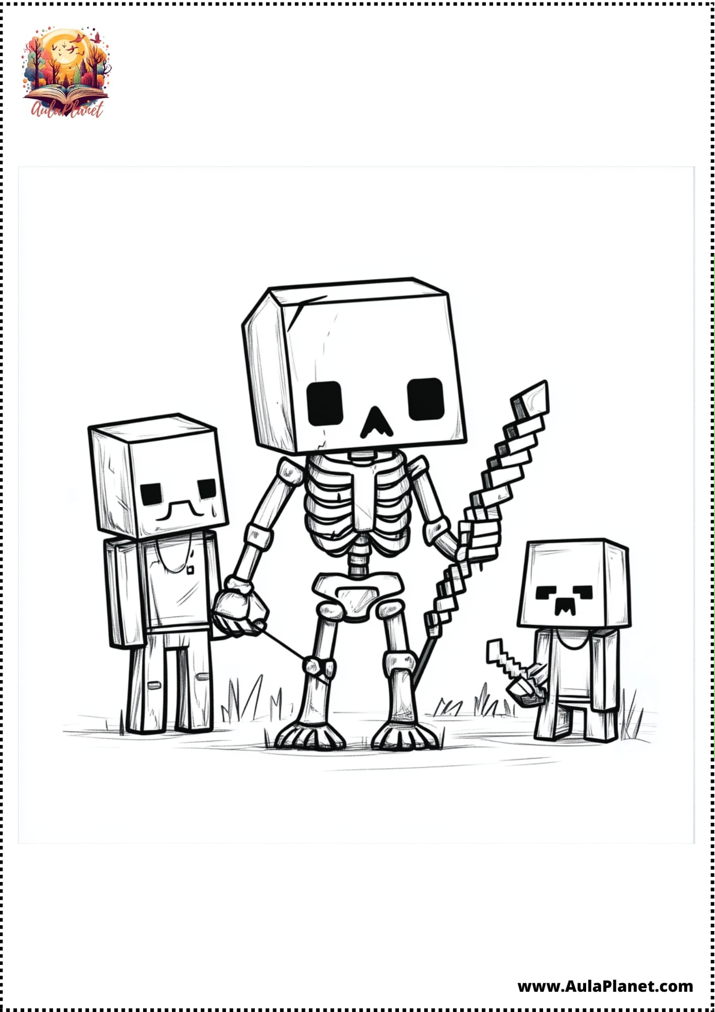 رسومات تلوين ماين كرافت