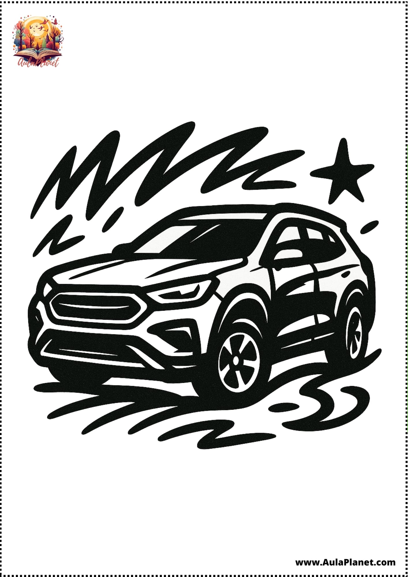 Auto Ausmalbilder im Graffiti-Stil
