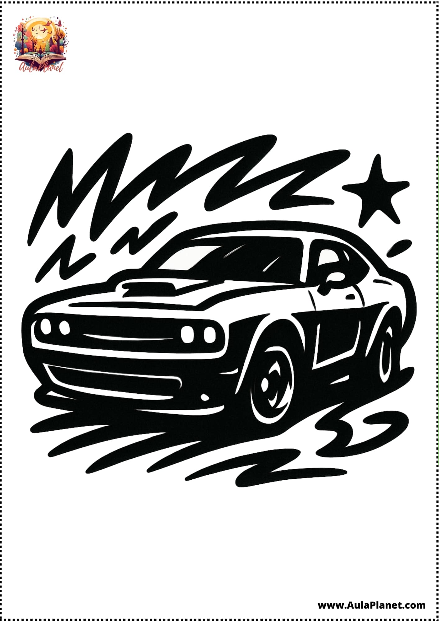 Auto Ausmalbilder im Graffiti-Stil