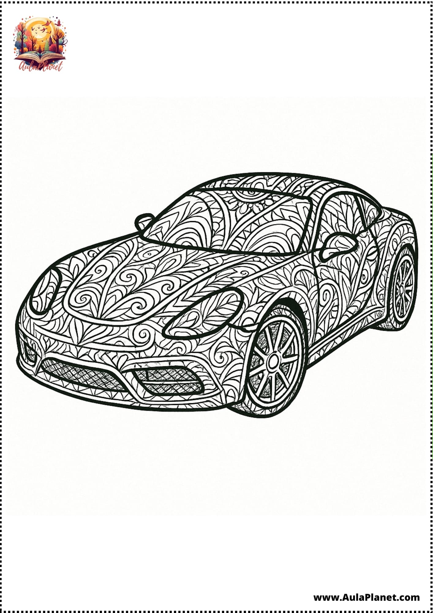 Auto Mandalas zum Ausmalen