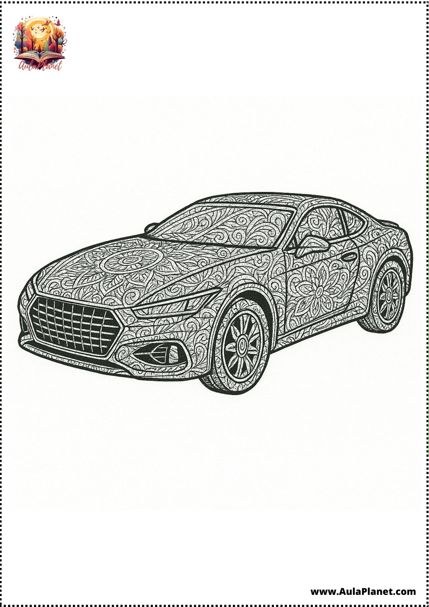 Auto Mandalas zum Ausmalen