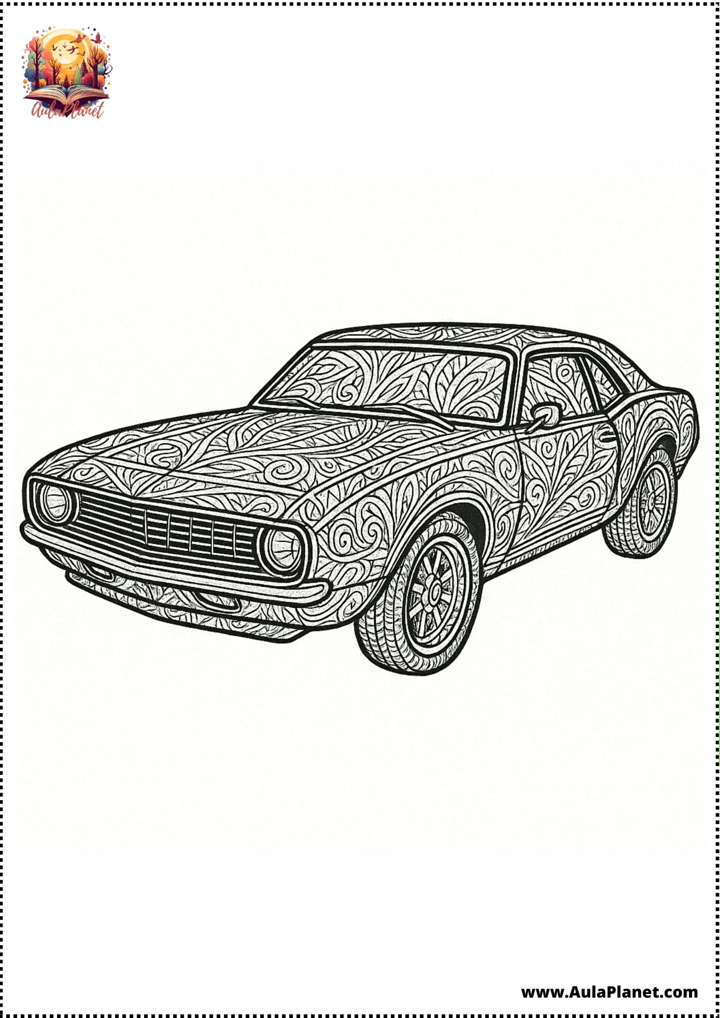 Auto Mandalas zum Ausmalen