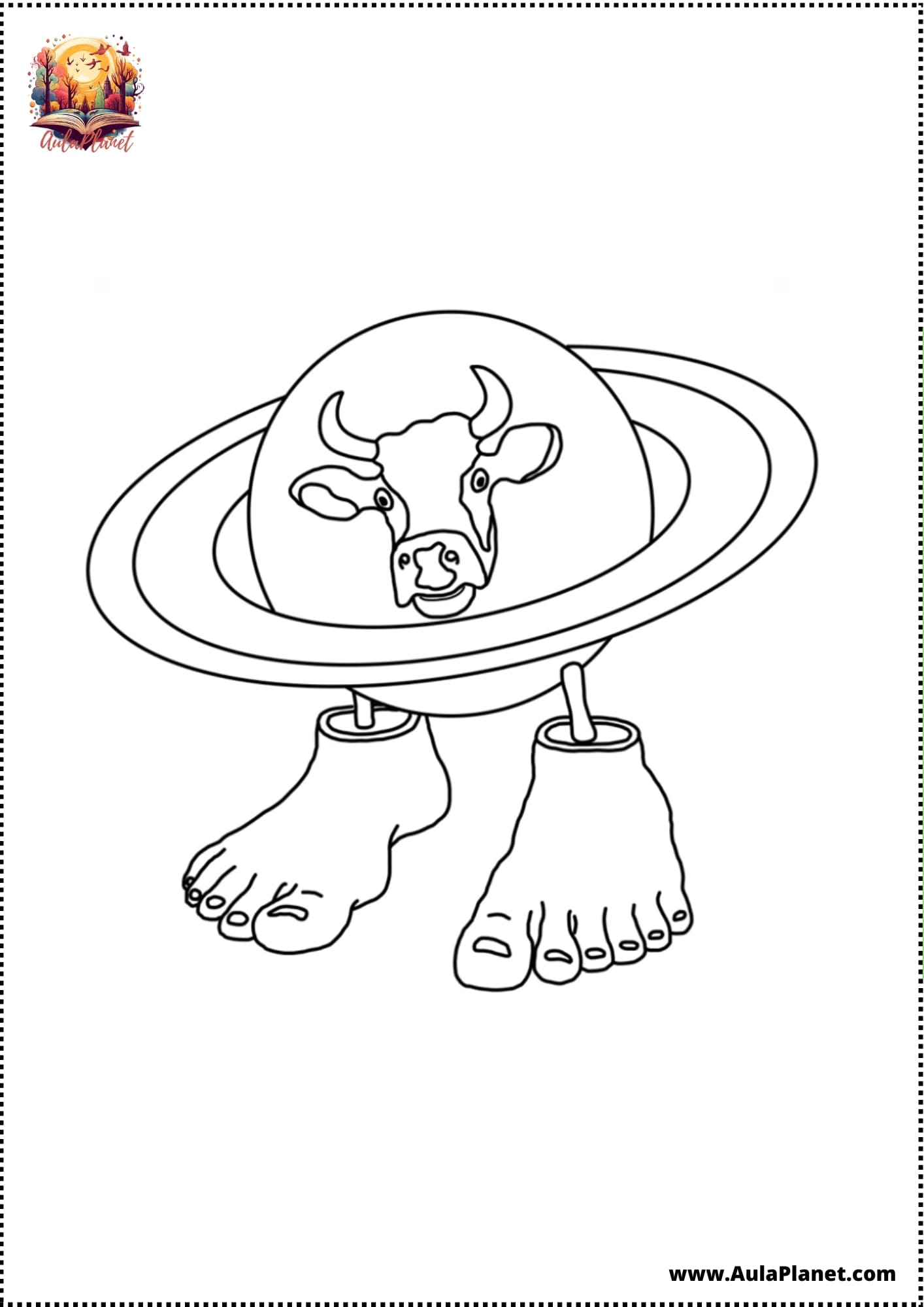 Desenhos para Colorir de Italian Brainrot - La Vaca Saturno Saturnita