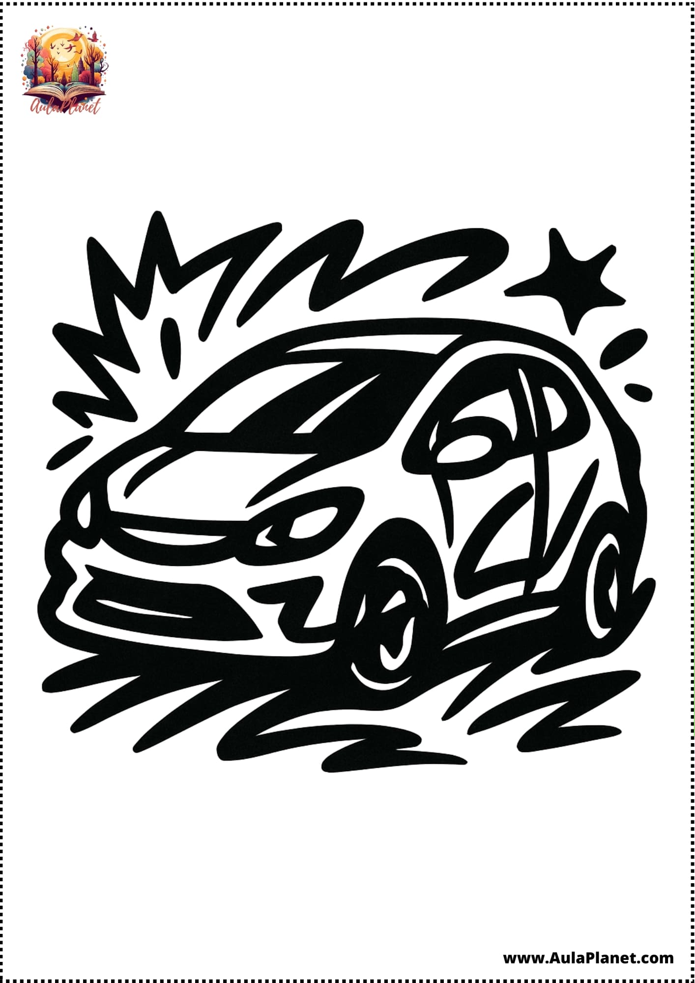 Graffitis de Coches para Colorear