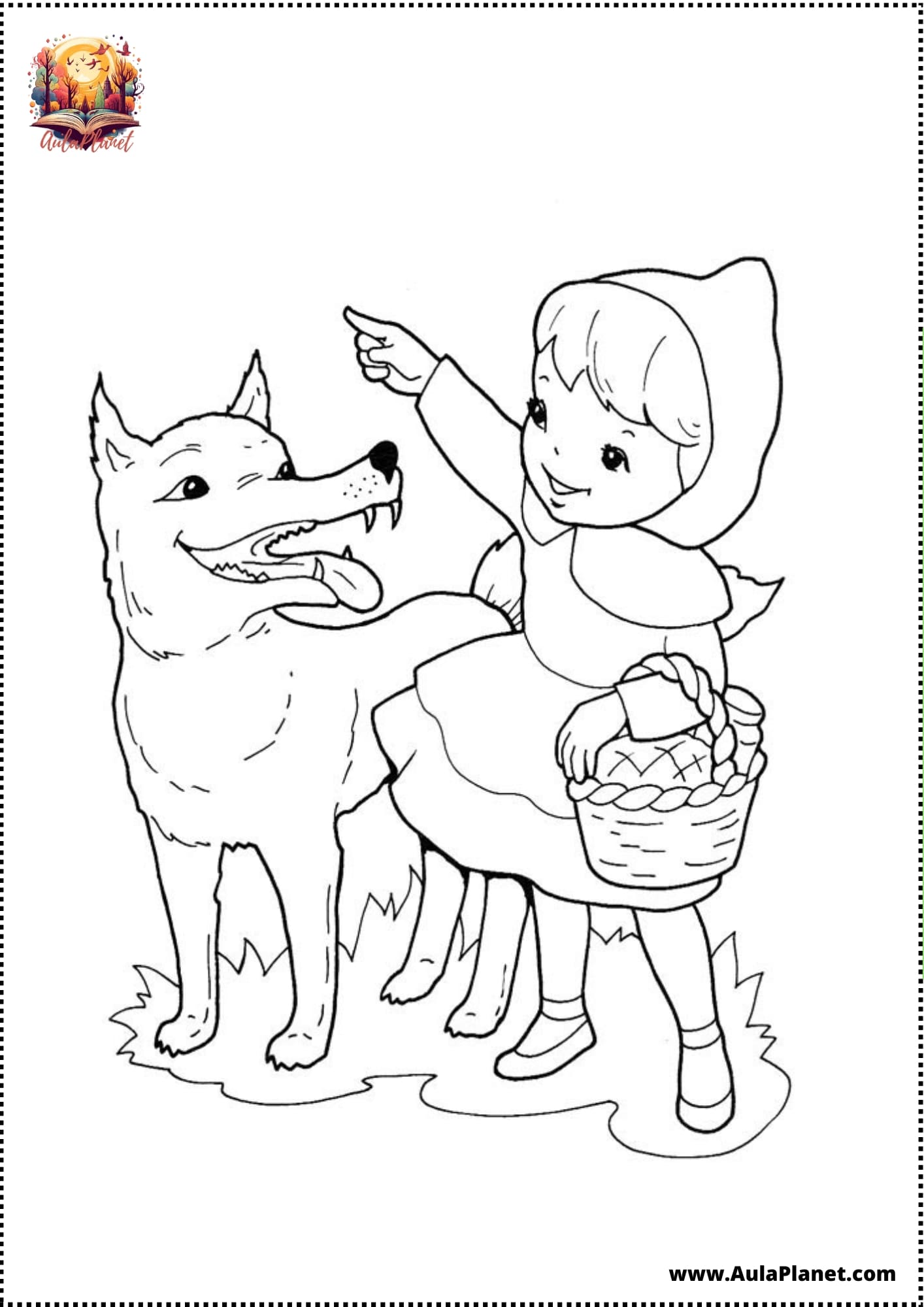 Disegni da Colorare di Cappuccetto Rosso