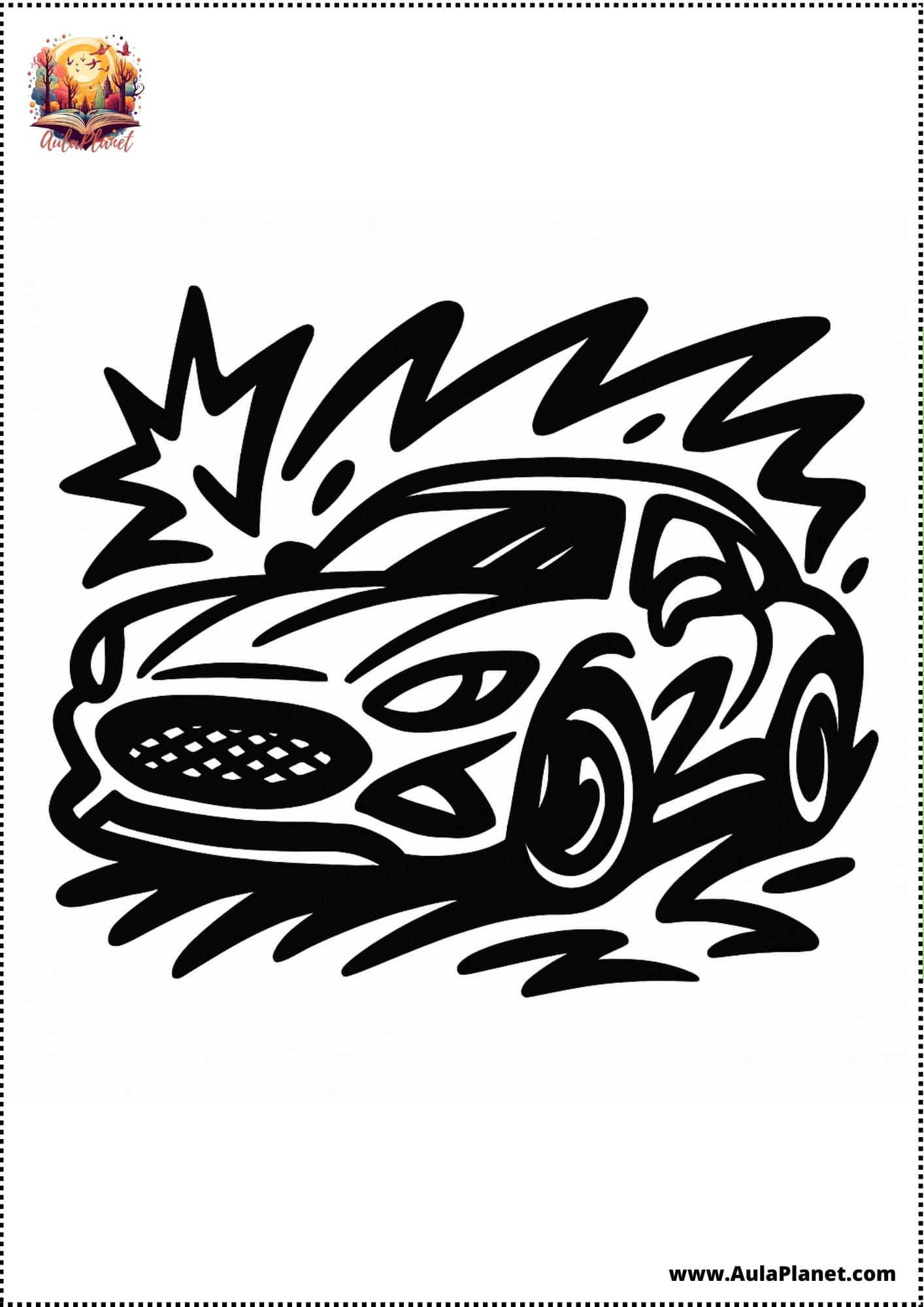 Graffiti-Style Car Coloring Pages