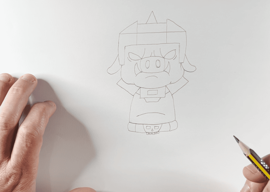 How to Draw General Chungus – Step 2