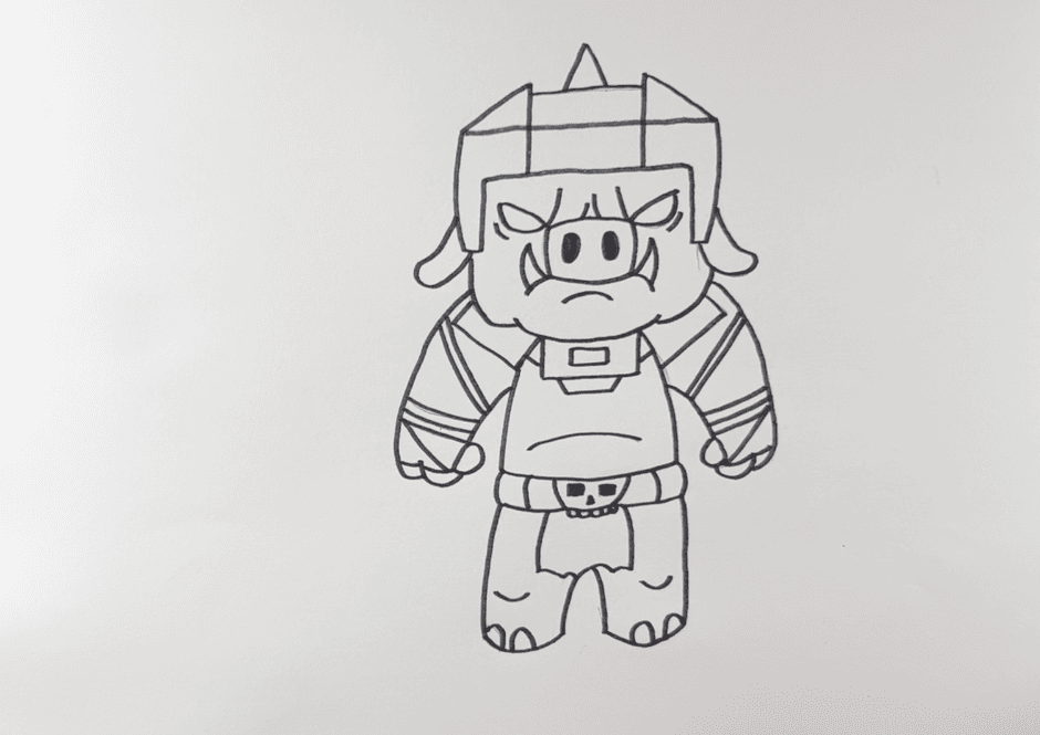 How to Draw General Chungus – Step 4