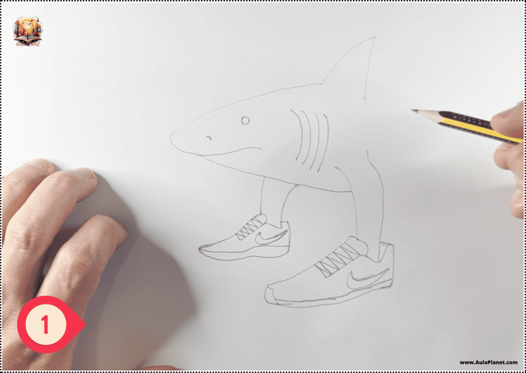 How to Draw Tralalero Tralala – Step 1