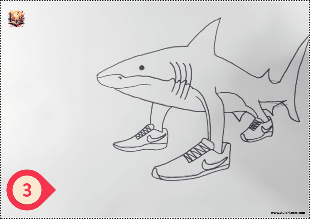 How to Draw Tralalero Tralala – Step 3