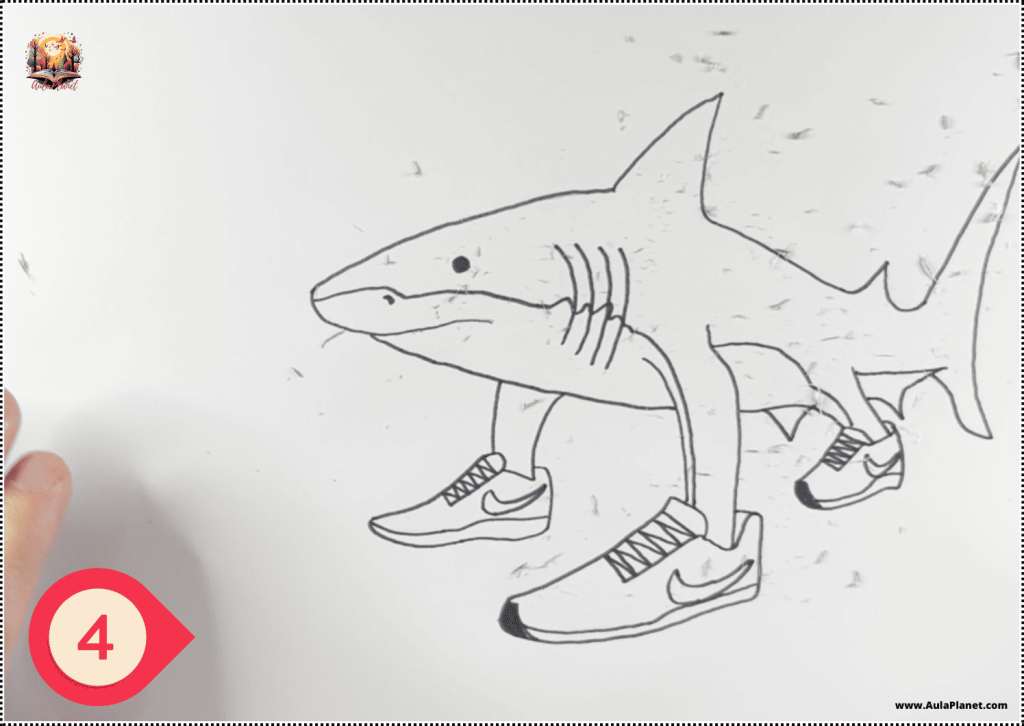 How to Draw Tralalero Tralala – Step 4