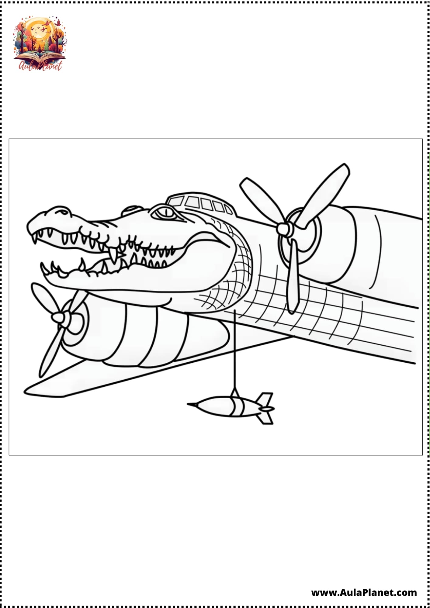 Italian Brainrot Coloring Pages Bombardino Crocodilo
