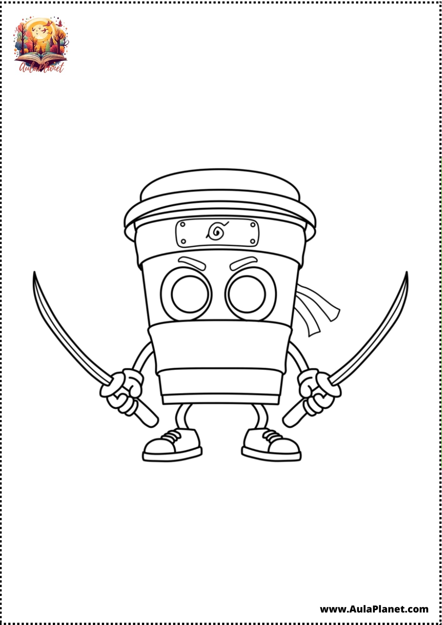 Italian Brainrot Coloring Pages Cappuccino Assassino