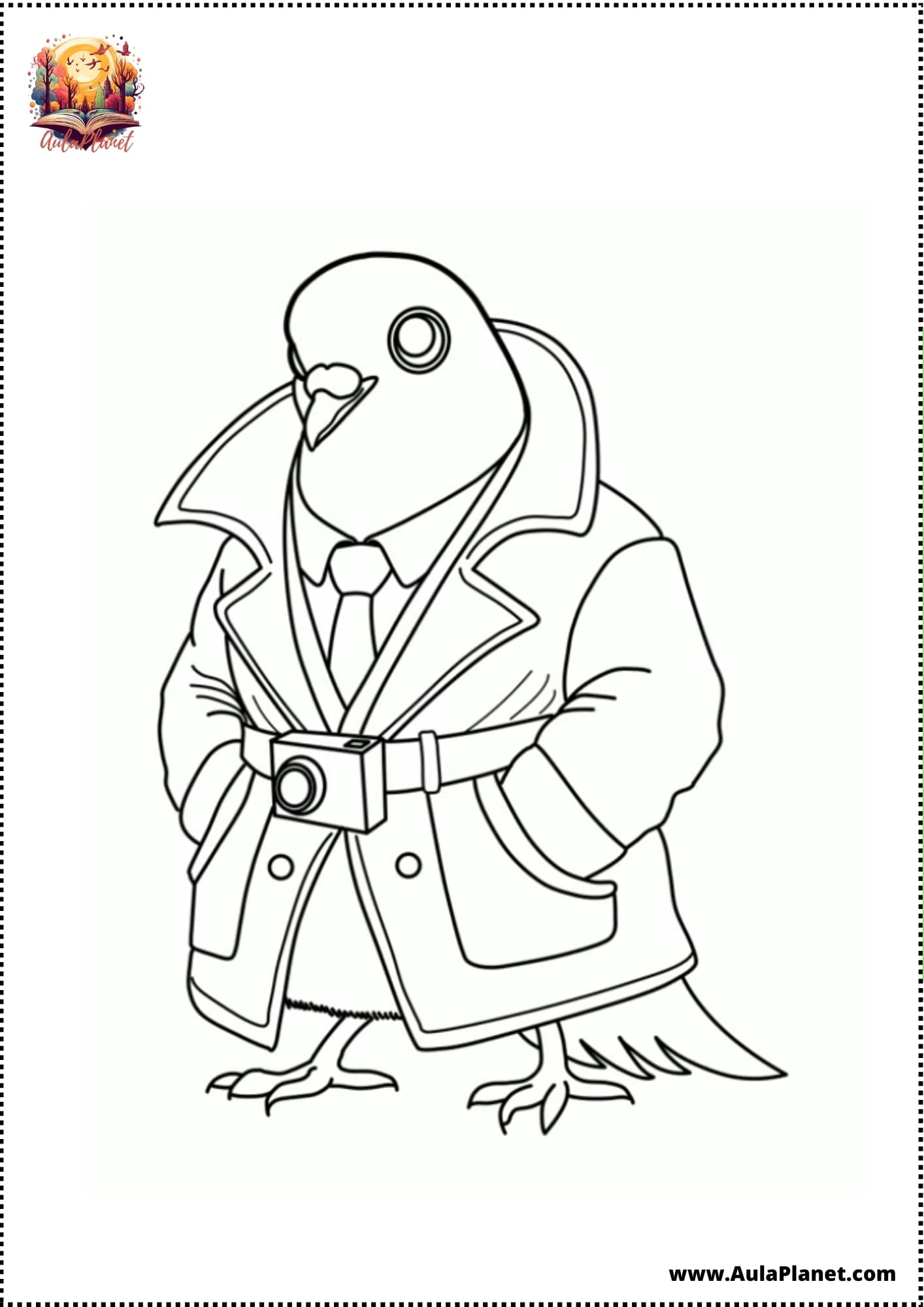 Italian Brainrot Coloring Pages Spijuniro Golubiro