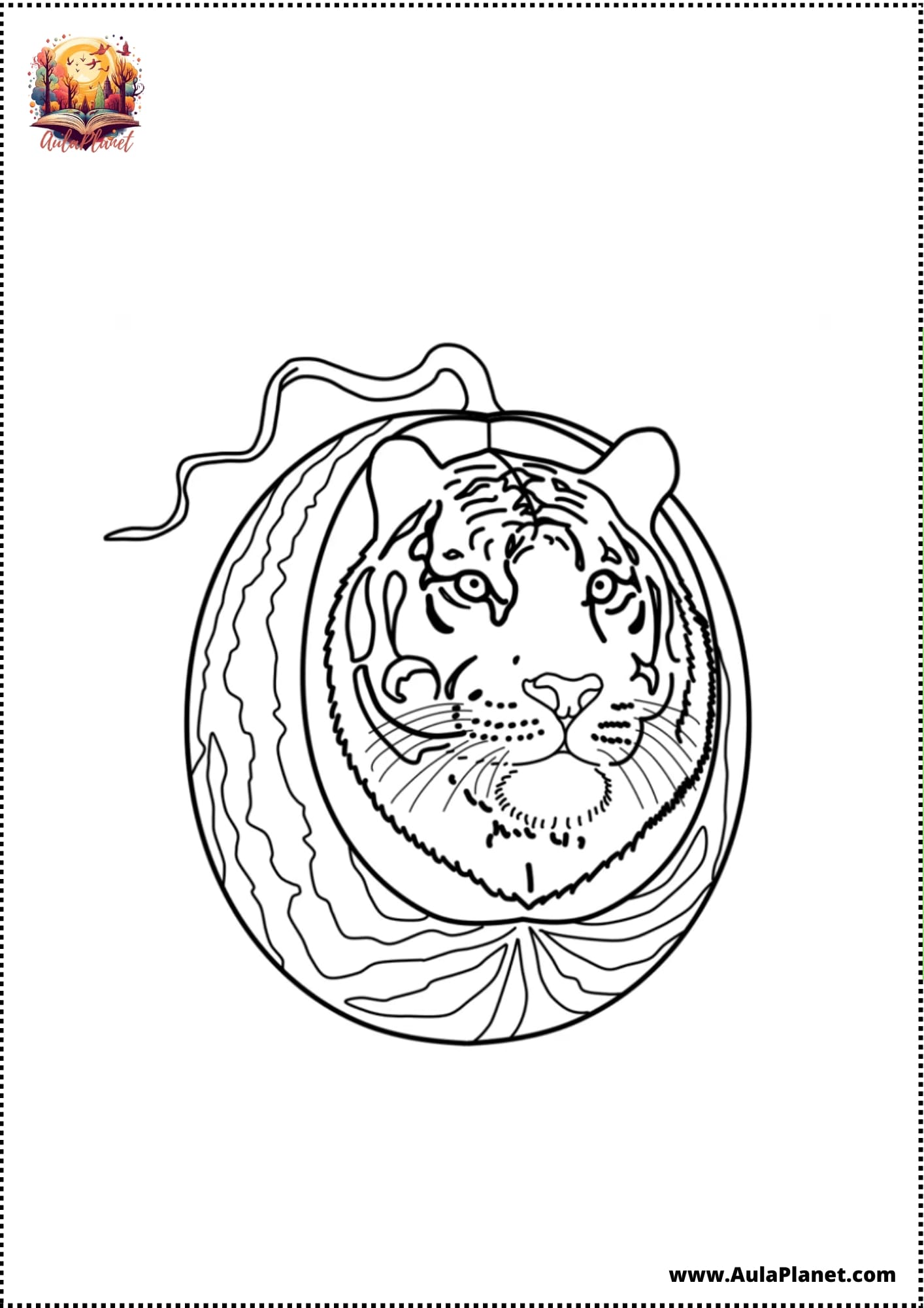 Italian Brainrot Coloring Pages Tigrullini Watermelini
