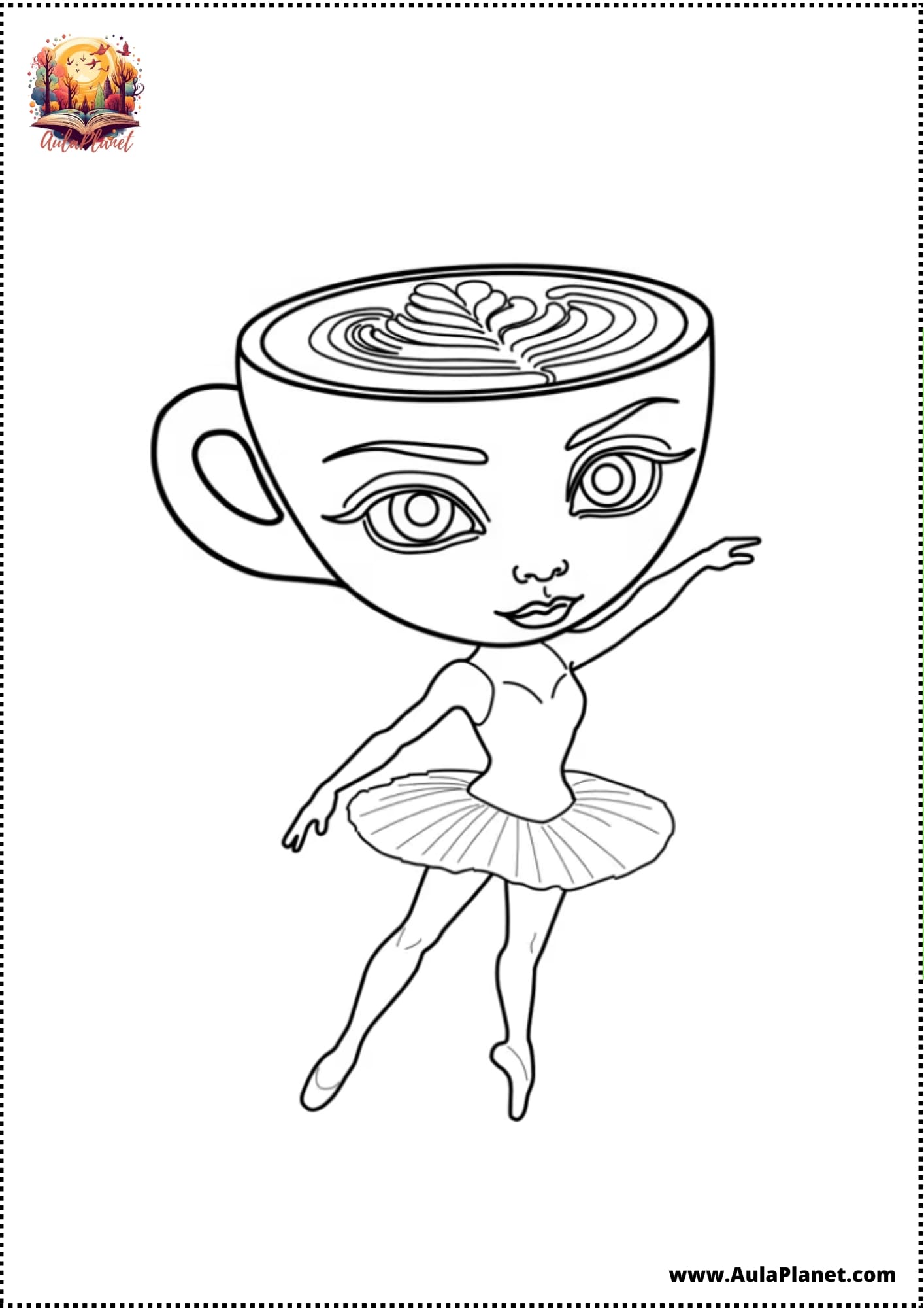 Italian Brainrot Kleurplaten - Ballerina Cappucina