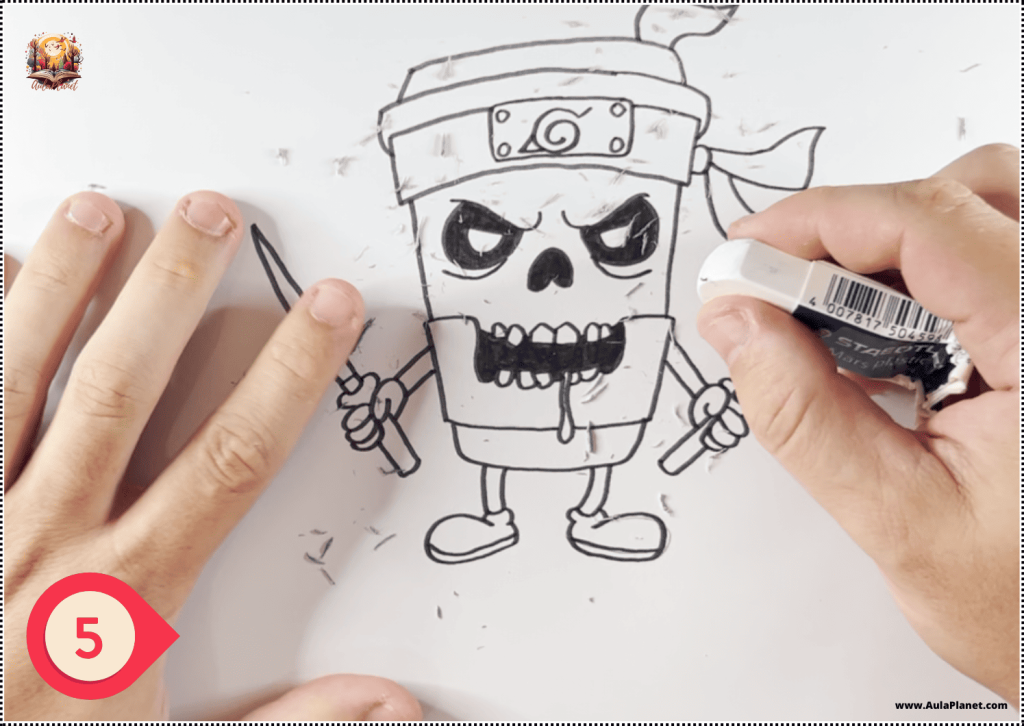 Cómo Dibujar a Cappucino Assassino Zombie Paso 5