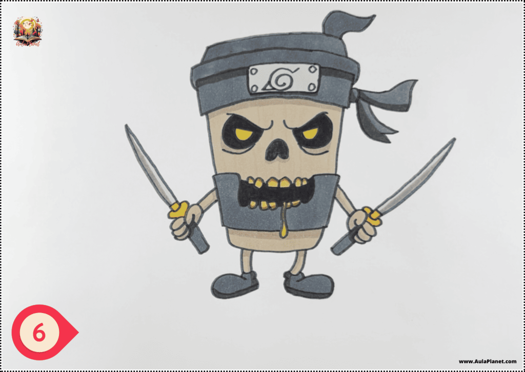 Cómo Dibujar a Cappucino Assassino Zombie Paso 6