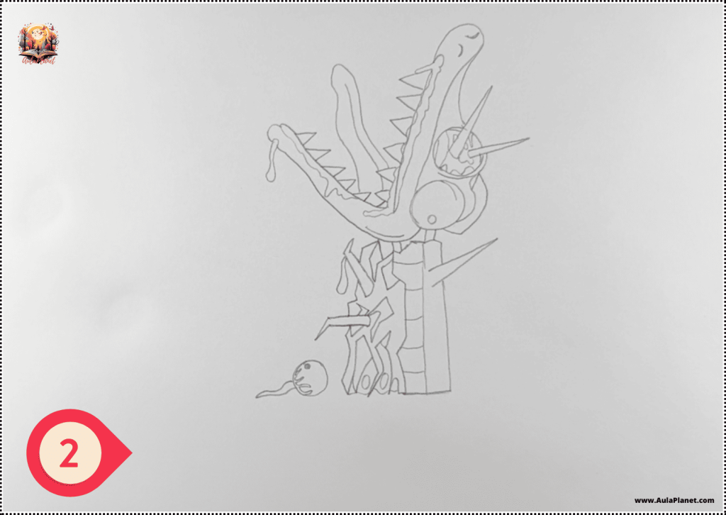 Como Dibujar a Sprunki Bombardino Crocodilo Fase 4 Paso 2