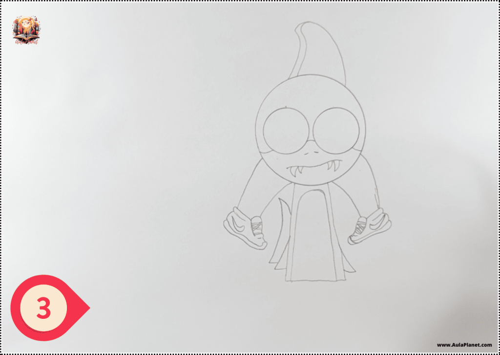 Cómo dibujar a Sprunki Tralalero Tralala Paso 3