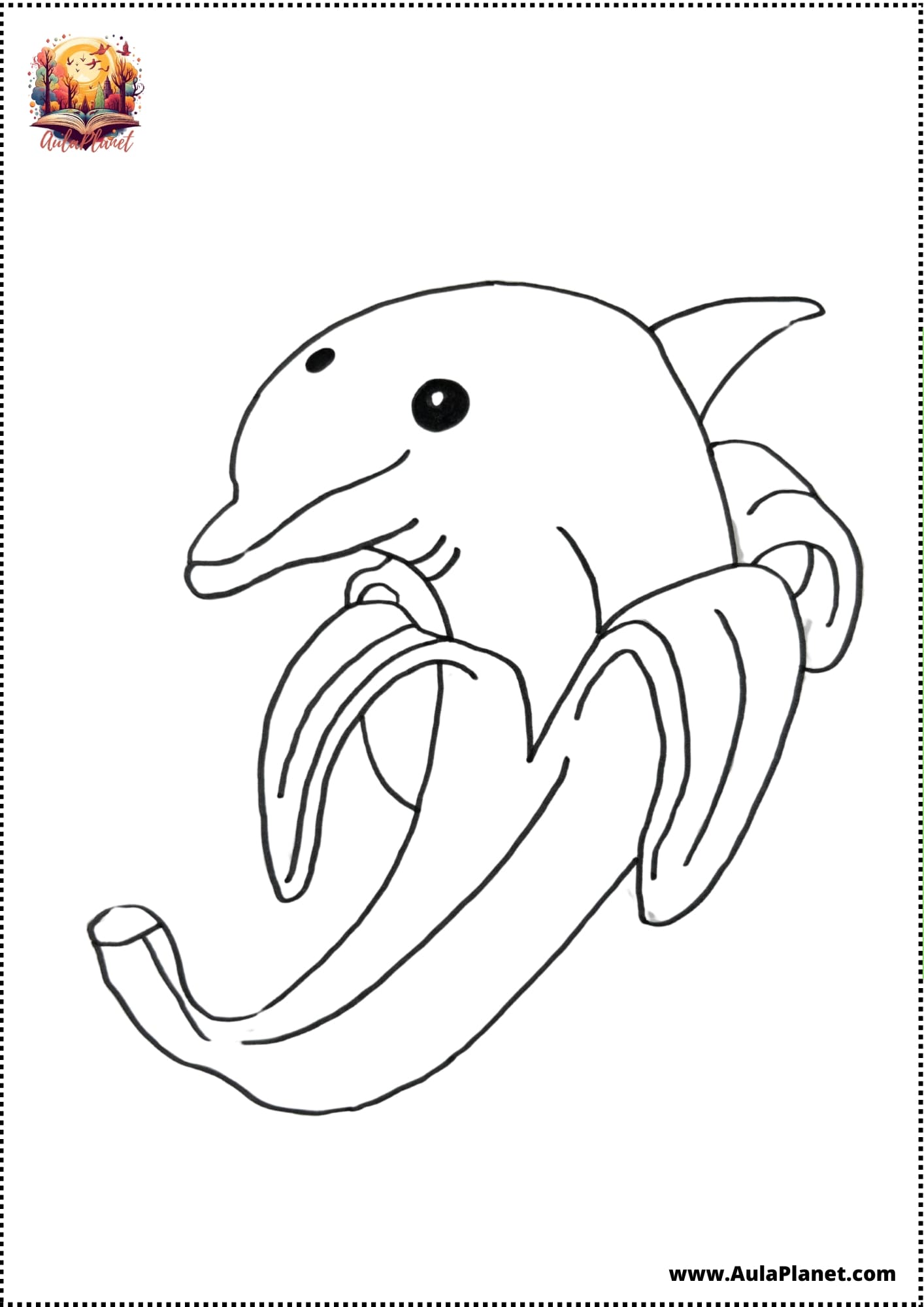 Italian Brainrot Coloring Pages - Bananitta Dolfinitta
