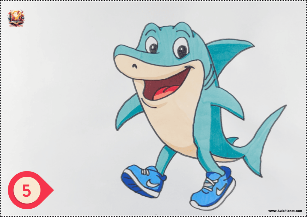 Tralalero Tralala Disney tarzında nasıl çizilir – Adım 5