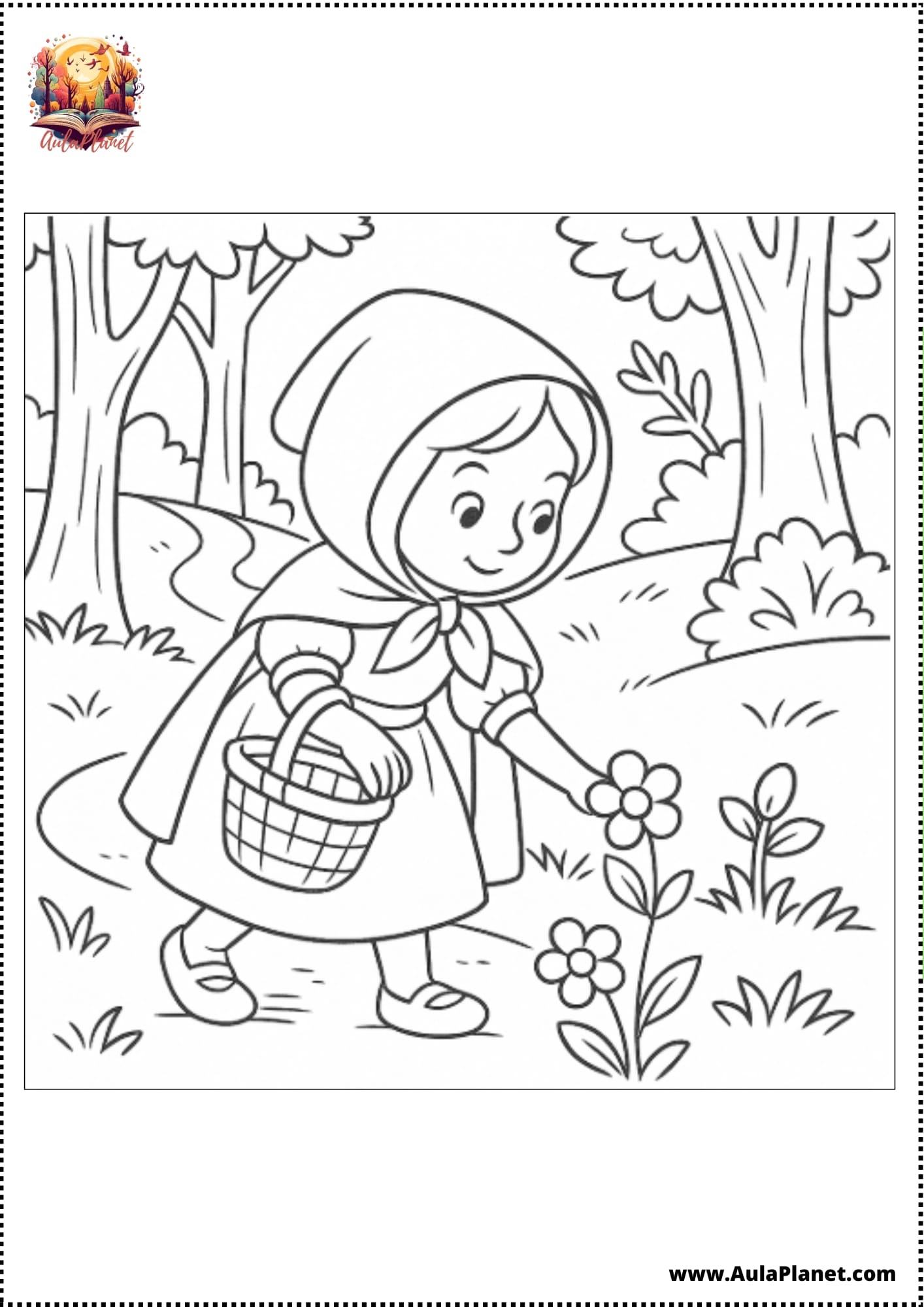 رسومات ذات الرداء الأحمر للتلوين