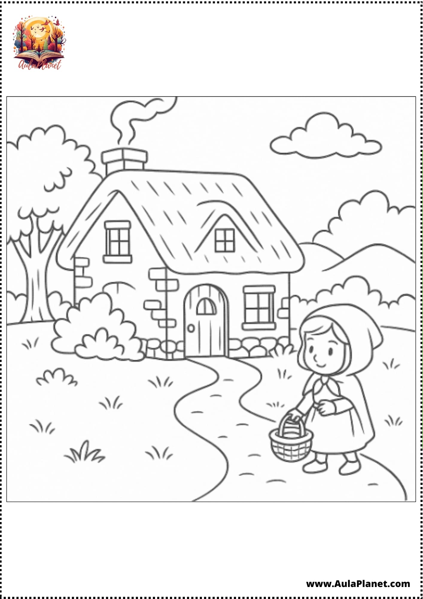 رسومات ذات الرداء الأحمر للتلوين