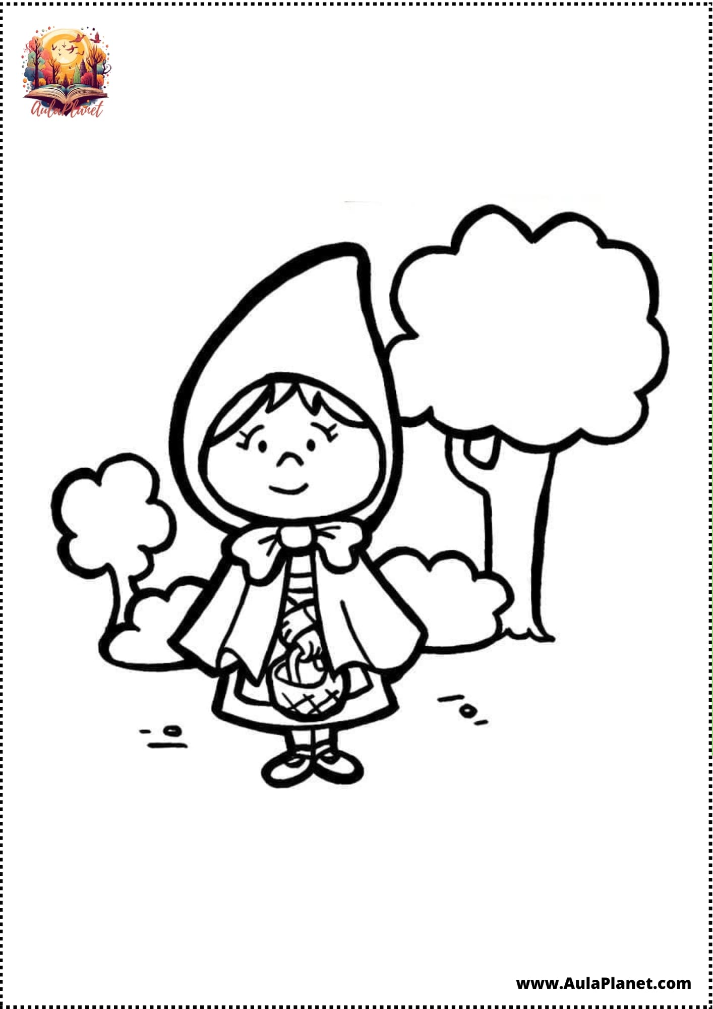 رسومات ذات الرداء الأحمر للتلوين