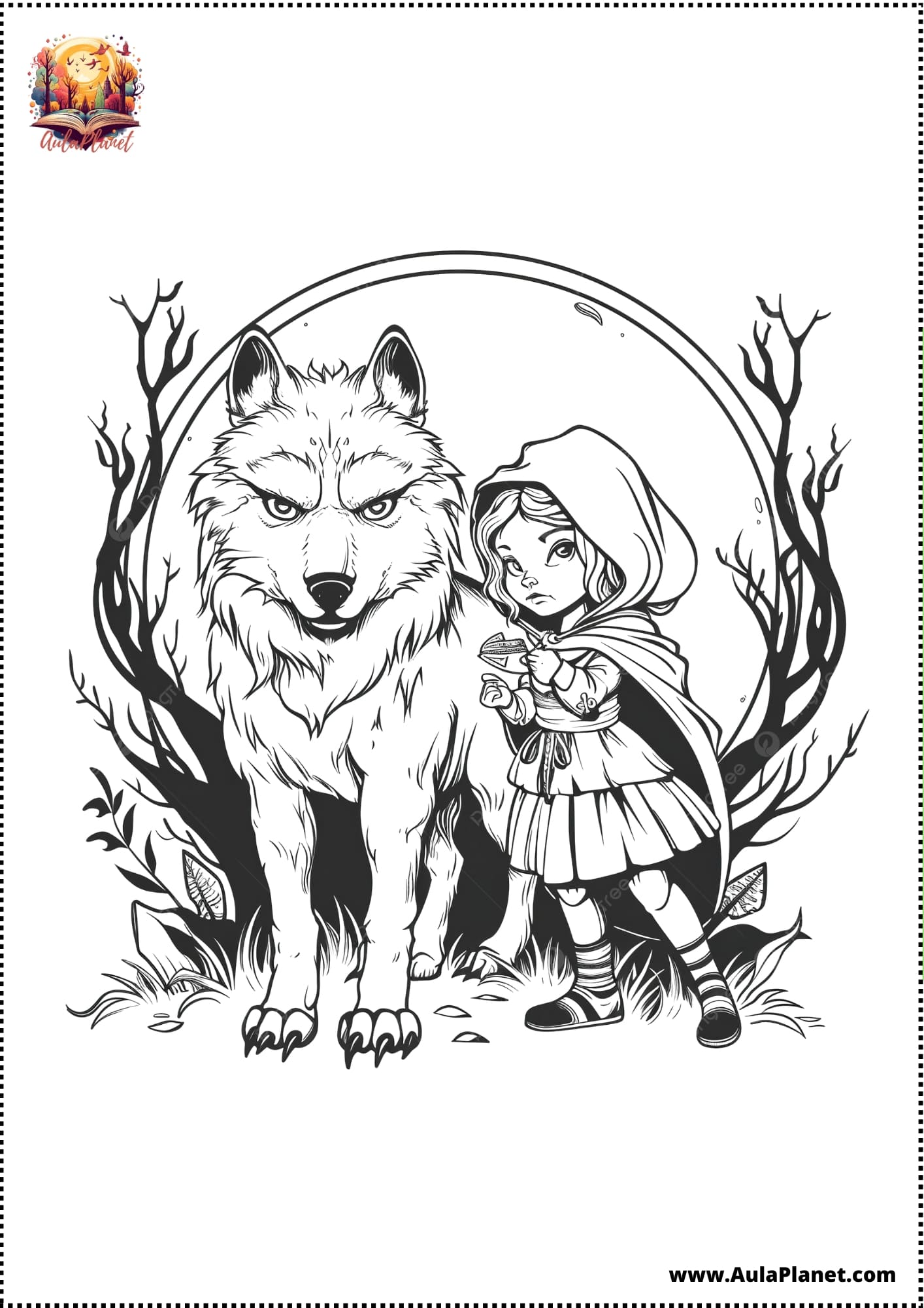 رسومات ذات الرداء الأحمر للتلوين