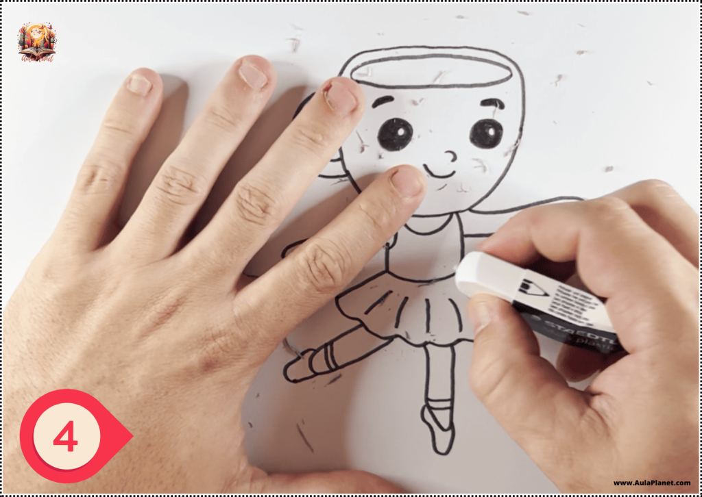 Como Desenhar a Baby Ballerina Cappuccina Passo 4