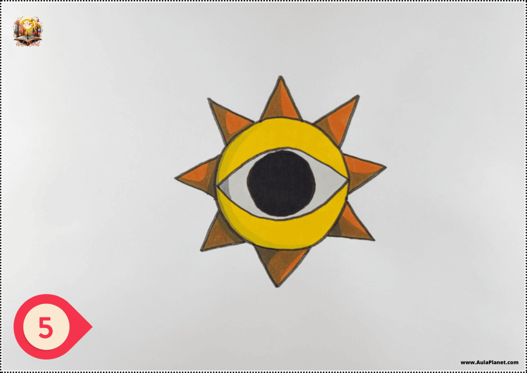 Cómo Dibujar a Mr. Sun Fase 2 de Incredibox Sprunki - Paso 5