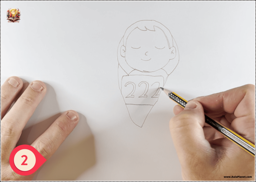 Cómo Dibujar al Jugador Bebé 222 Paso 2