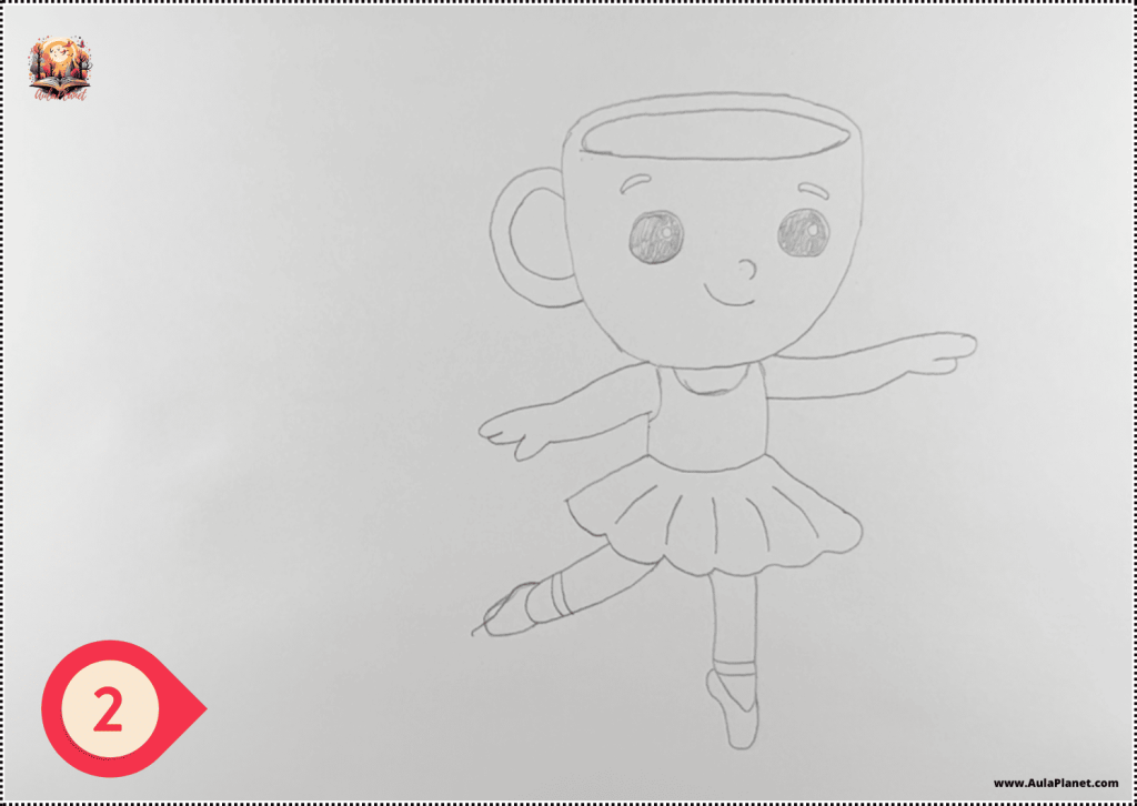 How to Draw Baby Ballerina Cappuccina Step 2