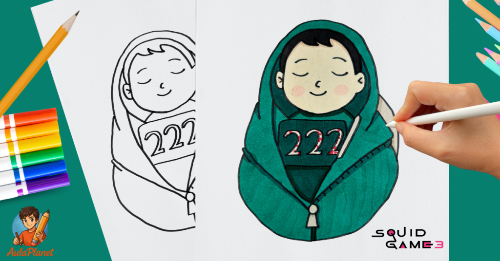 How to Draw Baby Player 222 – Squid Game Season 3