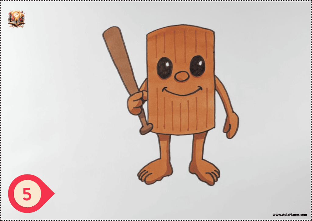 Comment dessiner Baby Tung Tung Tung Sahur – Étape 5