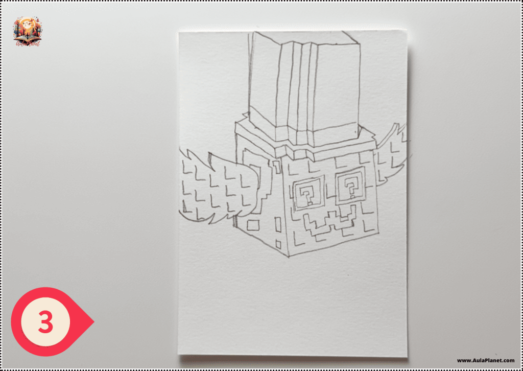 Cómo Dibujar al Nuevo Lucky Block Admin Paso 3