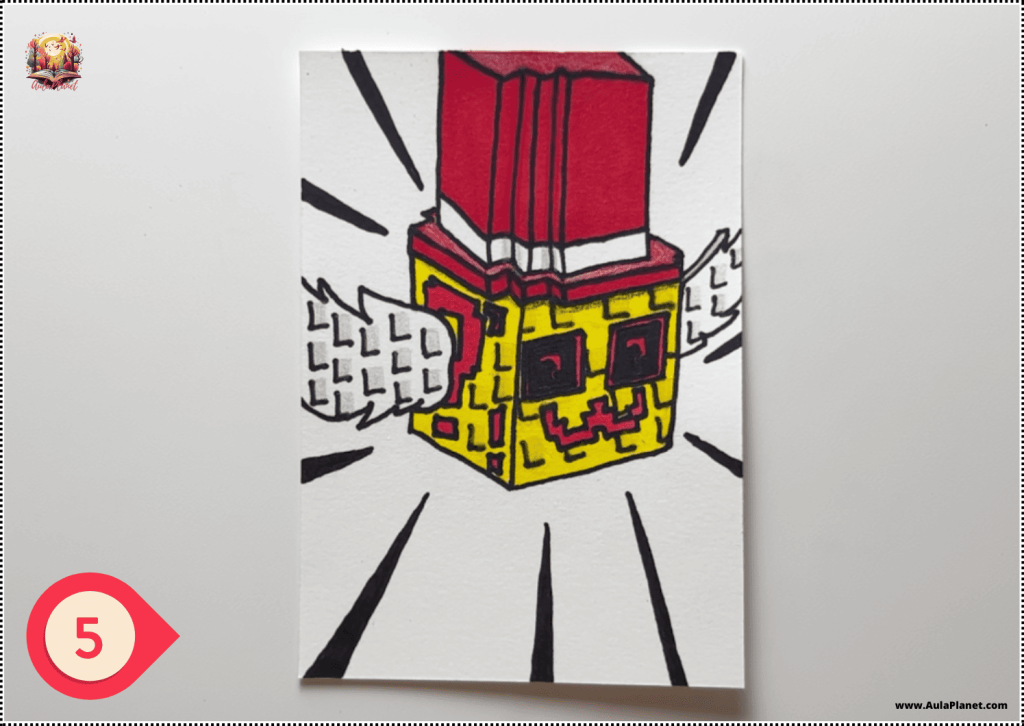 Cómo Dibujar al Nuevo Lucky Block Admin Paso 5