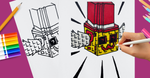 Cómo dibujar al Nuevo Lucky Block Admin de Roba un Brainrot (Roblox)